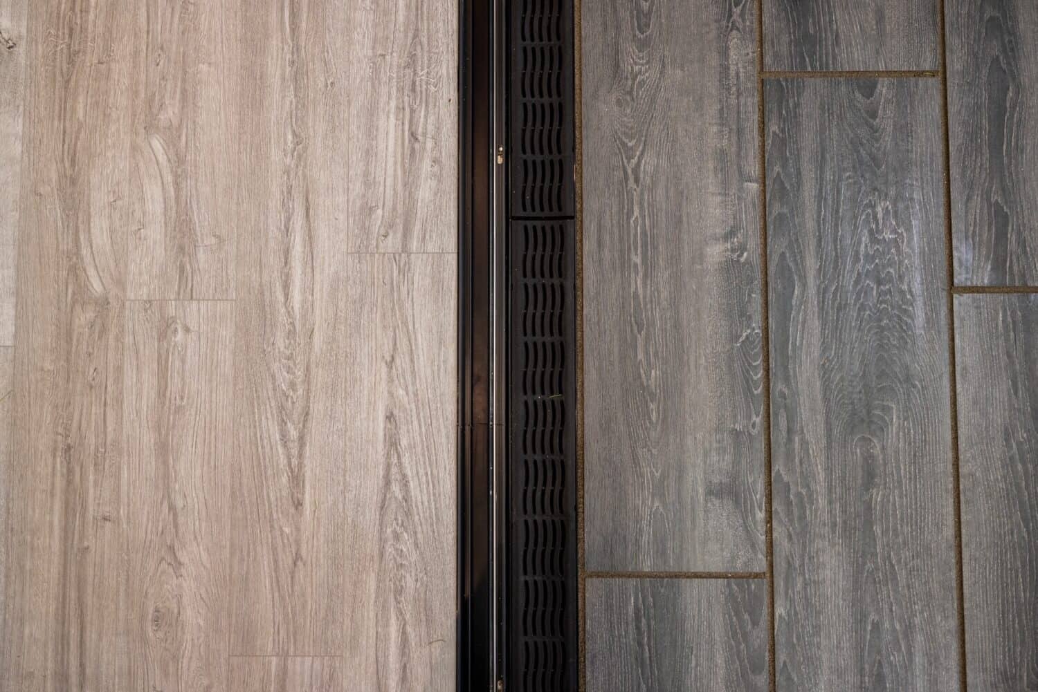 Close look at external bifolding doors rail system