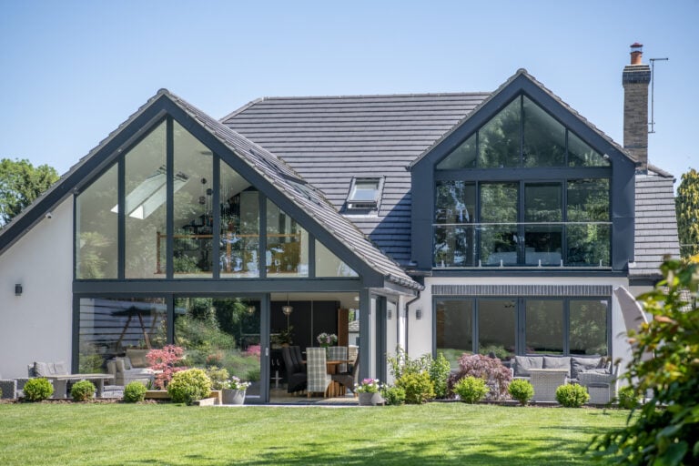 Aluminium windows and doors on a beautiful luxury house.