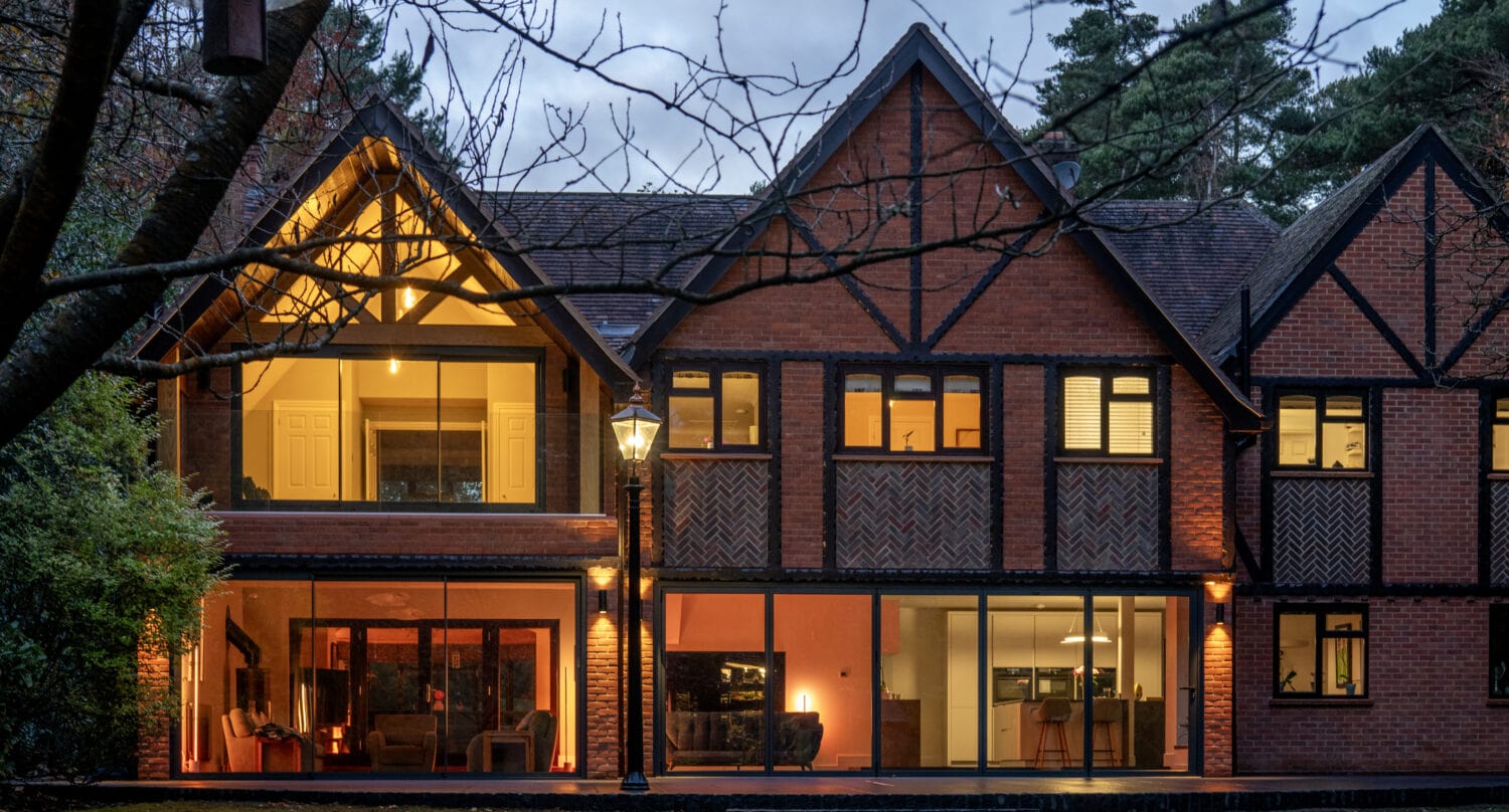 Aluminium windows and doors on a beautiful luxury house.