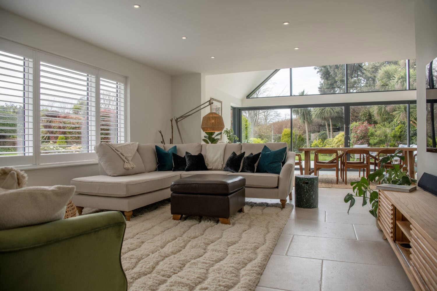 Aluminium windows and doors in a living room