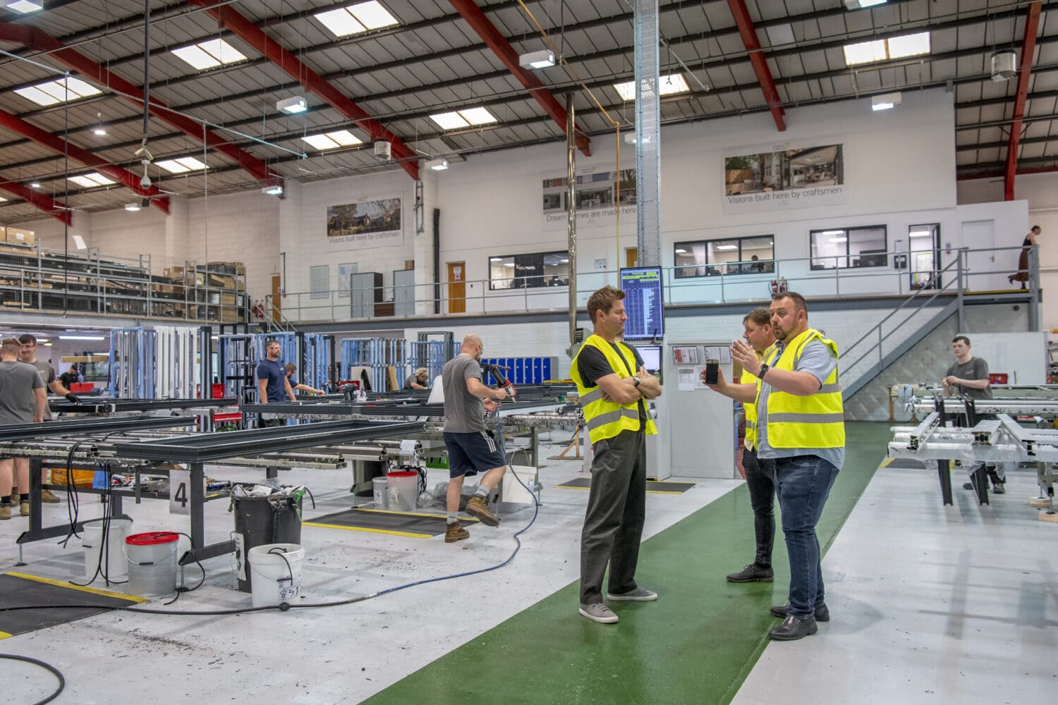 Express Bi folds contractors speaking to George Clarke at the Leeds Manufacturing Site