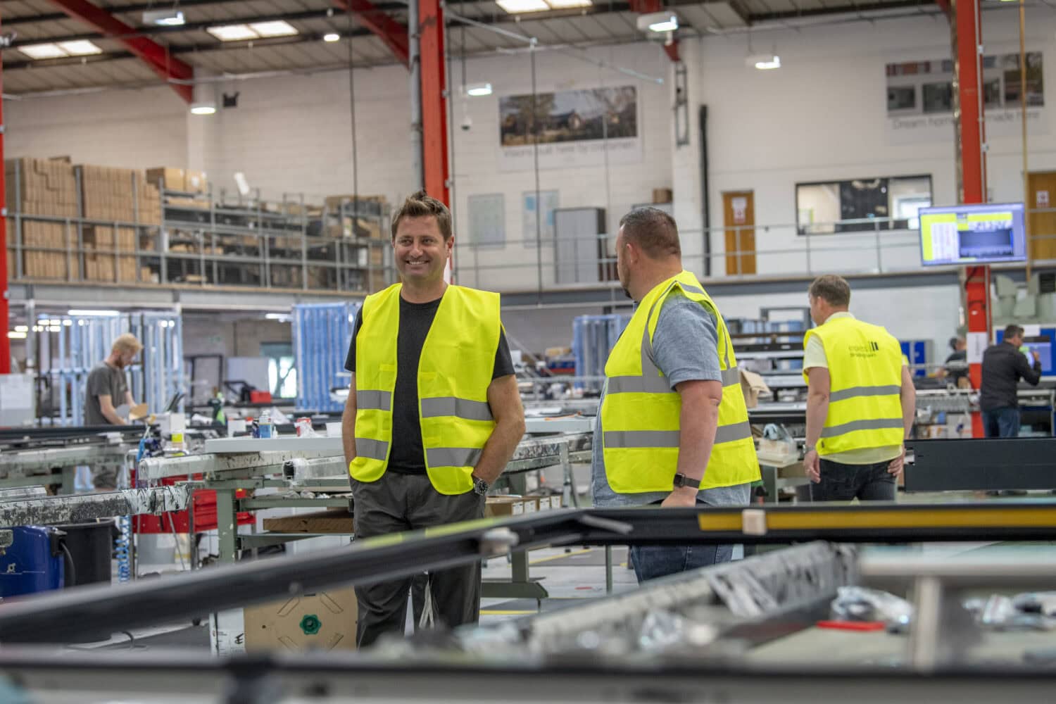 George Clarke at the Express Bifolding Leeds Manufacturing Site