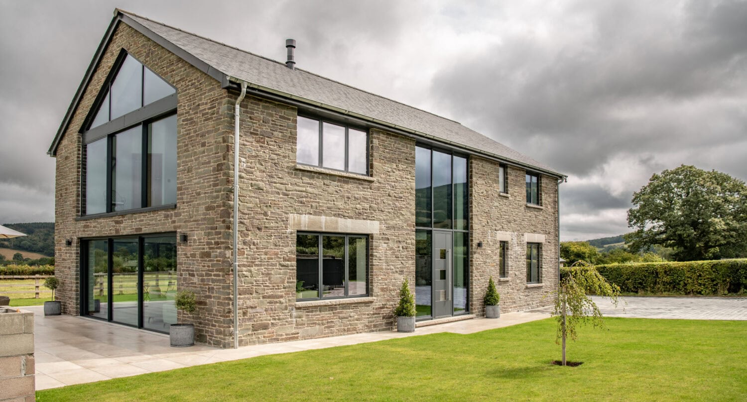 Beautiful House Exterior with Aluminium Windows and Doors
