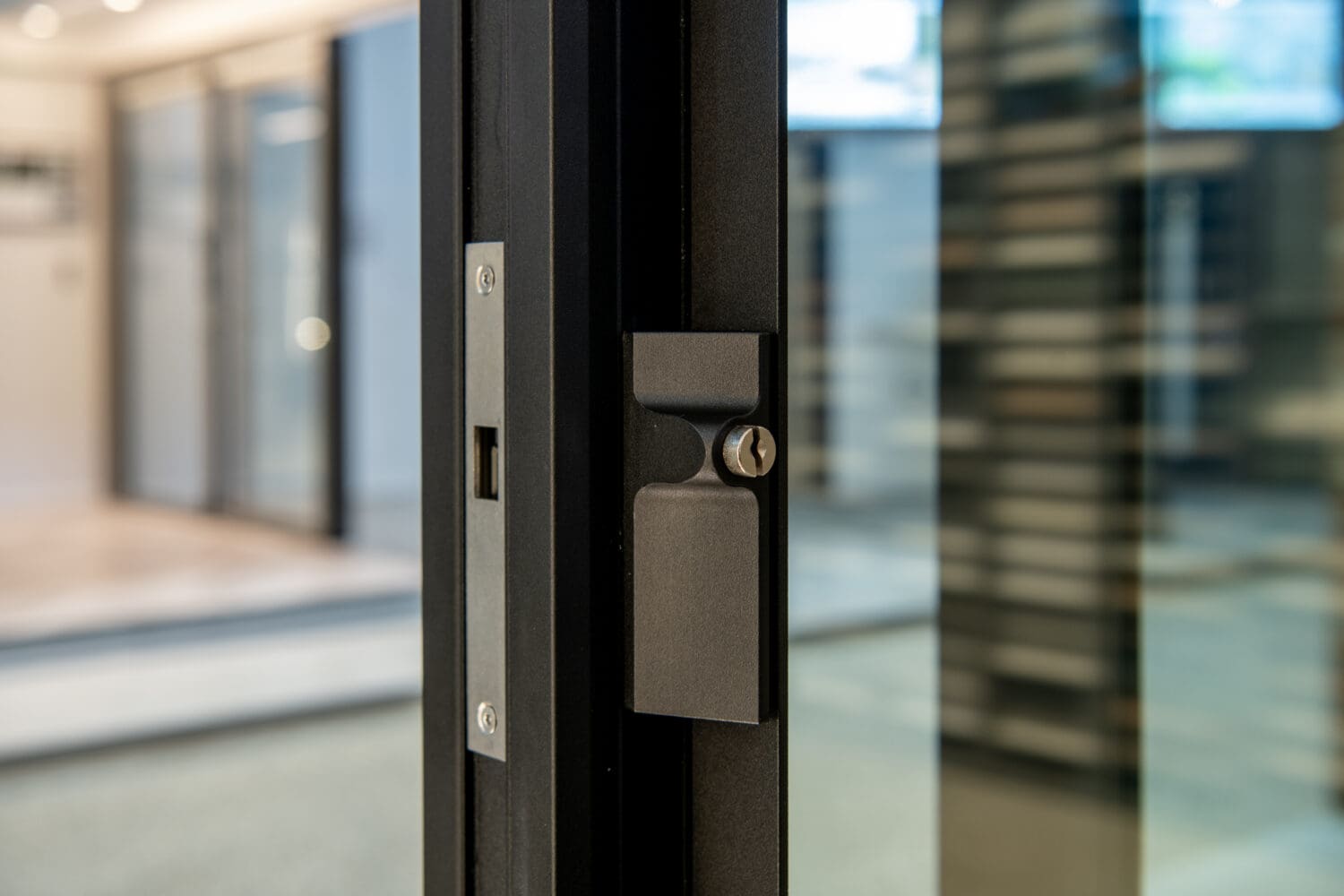 frameless sliding doors lock